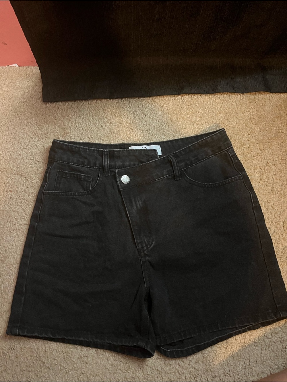 Flying Angel High-Waist Black Denim Women’s Shorts